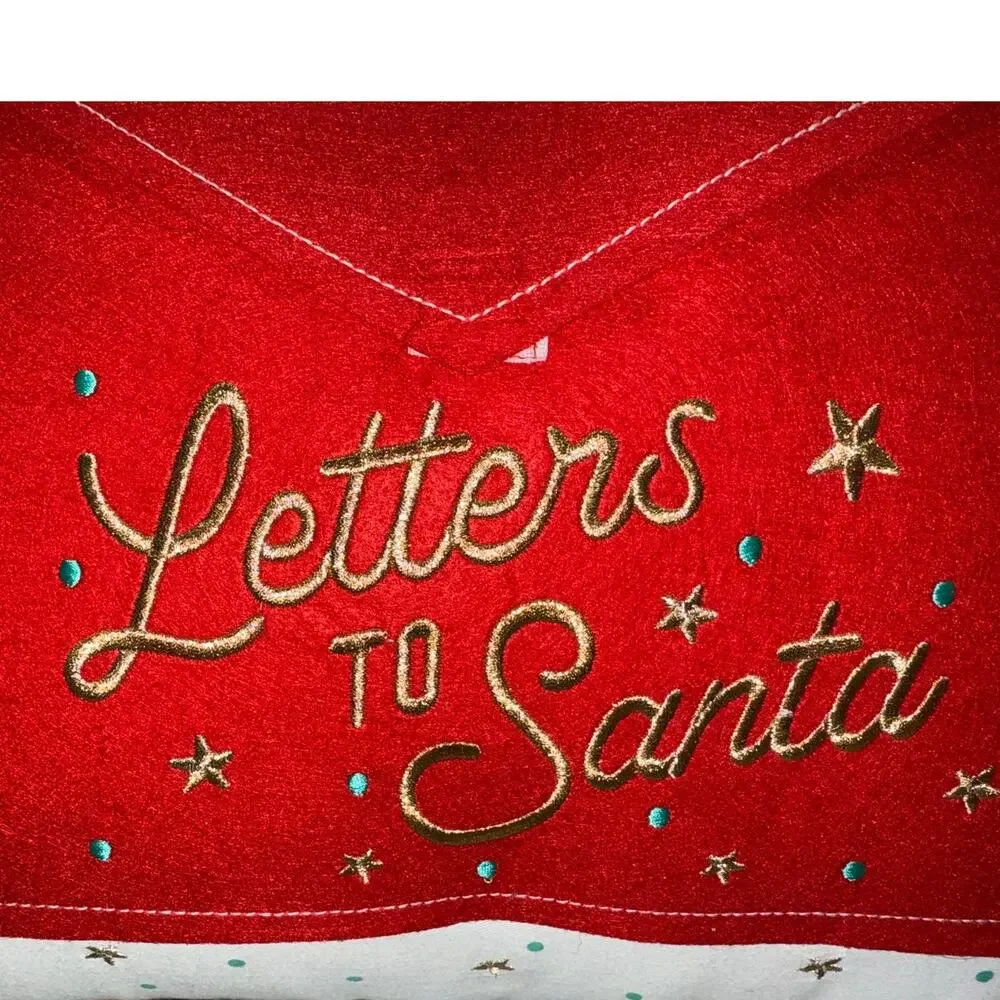 Storehouse Decorative Lumbar Pillow Letters To Santa Christmas Embroidered 12x22